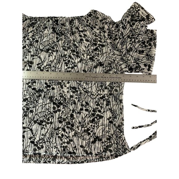George ME Ladies Black Soot Floral Print Mesh Blouse Size Large 12/14 - Picture 4 of 10